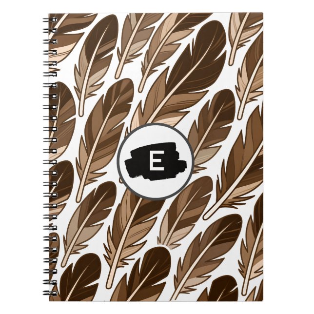 Anpassningsbar Monogram Boho Spiral bärbar dator B Anteckningsbok (Framsidan)