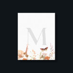 Anpassningsbar Monogram Boho Wildblomma Canvastryck<br><div class="desc">Anpassningsbar Monogram Boho Wildblomme Kanvastryck</div>