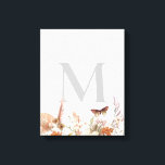 Anpassningsbar Monogram Boho Wildblomma Canvastryck<br><div class="desc">Anpassningsbar Monogram Boho Wildblomme Kanvastryck</div>
