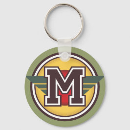 Anpassningsbar Monogram Brev M Initial Nyckelring