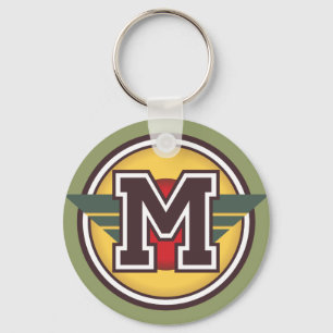 Anpassningsbar Monogram Brev M Initial Nyckelring