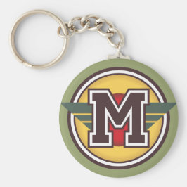 Anpassningsbar Monogram Brev M Initial Nyckelring