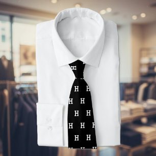 Anpassningsbar monogram brev svarta halshalsgåva t slips