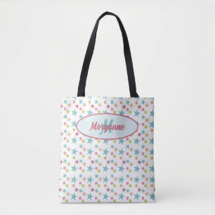 Anpassningsbar Monogram Bright Pastel Cheerful Mön Tygkasse