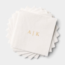 Anpassningsbar Monogram Bröllop Napkins - guldolja