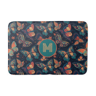 Anpassningsbar Monogram Butterfly Mönster Badrumsmatta