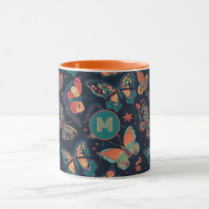 Anpassningsbar Monogram Butterfly Mönster Mugg