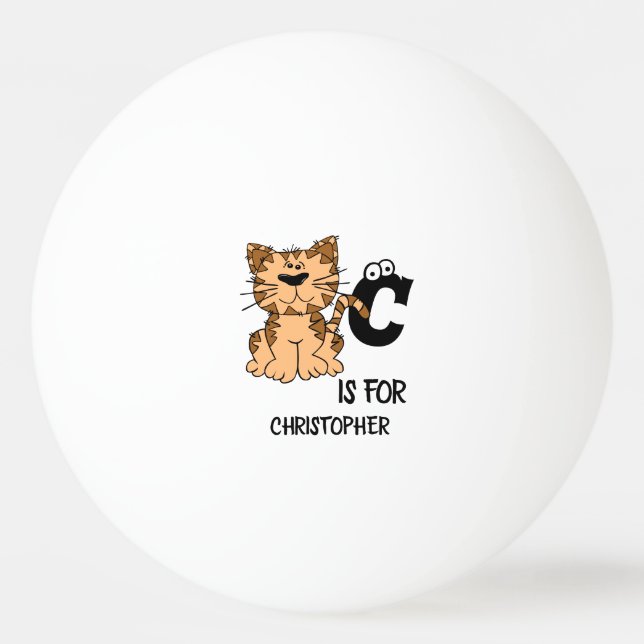 Anpassningsbar monogram C för kattunge i Cats Söta Pingisboll (Framsidan)