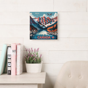 Anpassningsbar Monogram Canada Travel Poster Fyrkantig Klocka