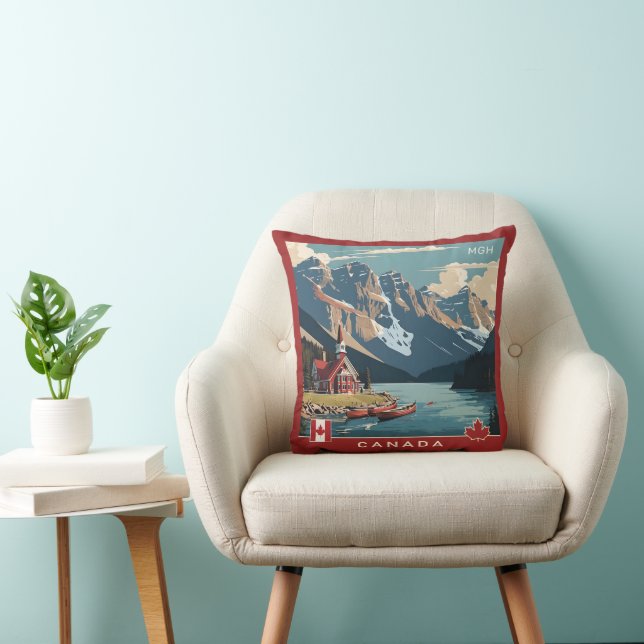 Anpassningsbar Monogram Canada Travel Poster Kudde (Stol)