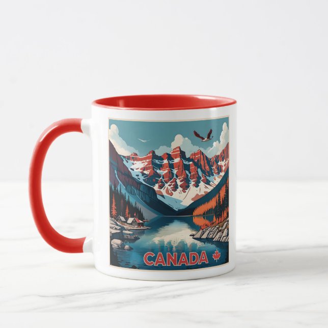 Anpassningsbar Monogram Canada Travel Poster Mugg (Vänster)