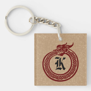 Anpassningsbar Monogram Celtic Stil Ouroboros