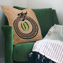 Anpassningsbar Monogram Celtic Stil Ouroboros Kudde