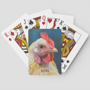 Anpassningsbar Monogram Chicken Close-Up Casinokort