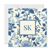 Anpassningsbar Monogram Chinoiserie Blue and White