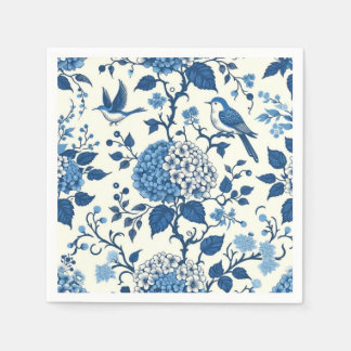 Anpassningsbar Monogram Chinoiserie Blue and White Pappersservett
