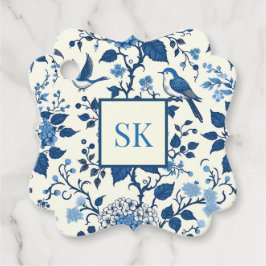 Anpassningsbar Monogram Chinoiserie Chic, Hydrange Gåvor Etiketter