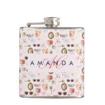 Anpassningsbar Monogram Coquette Cute Girly Rosa F