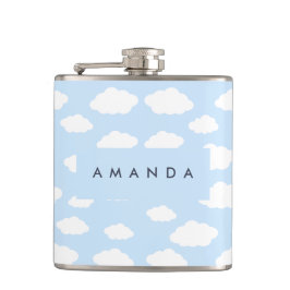 Anpassningsbar Monogram Cute Girly Blue Cloud Gift Fickplunta