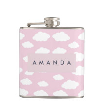 Anpassningsbar Monogram Cute Girly Rosa Cloud Gift