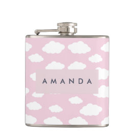 Anpassningsbar Monogram Cute Girly Rosa Cloud Gift Fickplunta