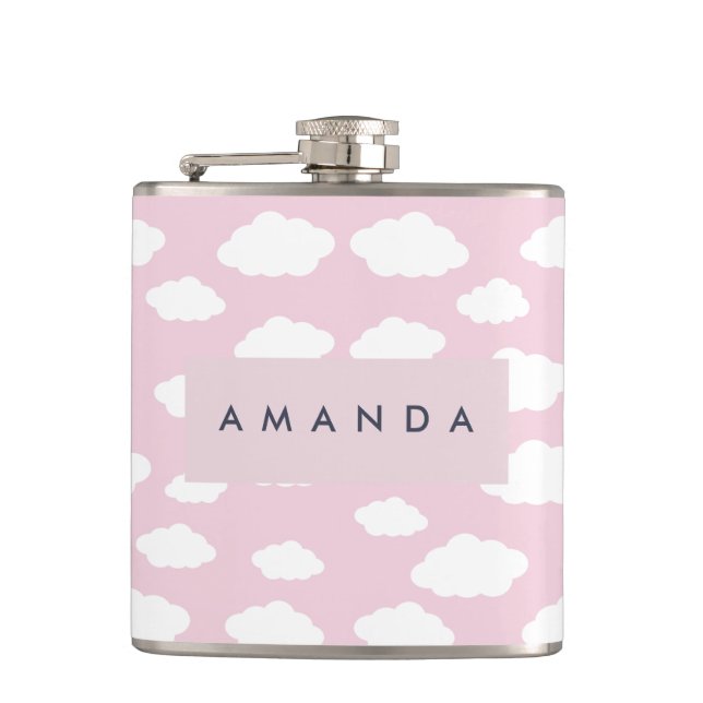 Anpassningsbar Monogram Cute Girly Rosa Cloud Gift Fickplunta (Framsidan)