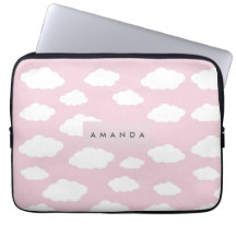 Anpassningsbar Monogram Cute Girly Rosa Cloud Gift