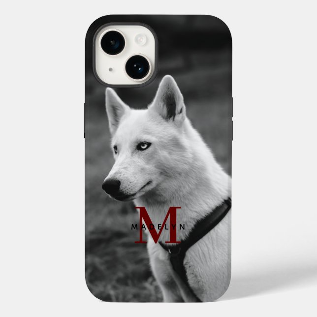 Anpassningsbar Monogram Cute Hund Photo Apple X|11 (Baksida)