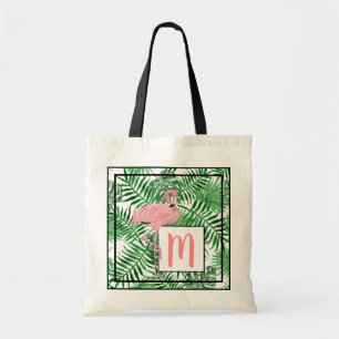 Anpassningsbar Monogram Cute Rosa Flamingo Waterco Tygkasse