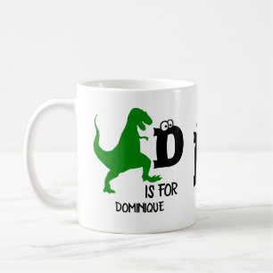Anpassningsbar monogram D är avsett för Dinosaur s Kaffemugg