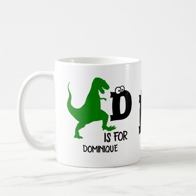 Anpassningsbar monogram D är avsett för Dinosaur s Kaffemugg (Vänster)