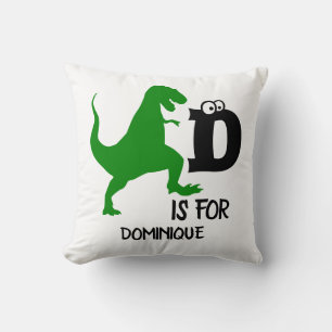Anpassningsbar monogram D är avsett för Dinosaur s Kudde