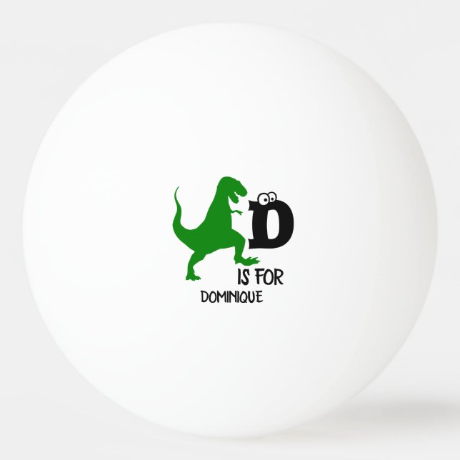 Anpassningsbar monogram D är avsett för Dinosaur s Pingisboll (Framsidan)