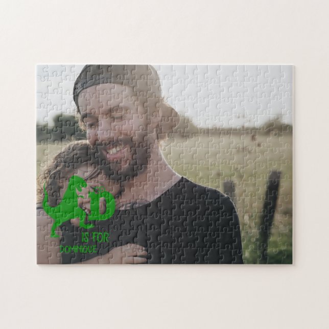 Anpassningsbar monogram D är avsett för Dinosaur s Pussel (Horisontell)