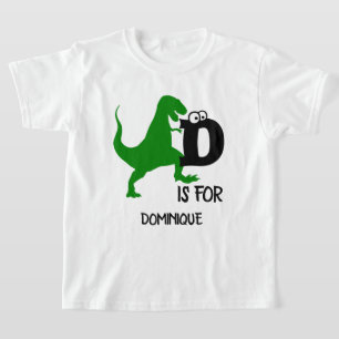 Anpassningsbar monogram D är avsett för Dinosaur s T Shirt