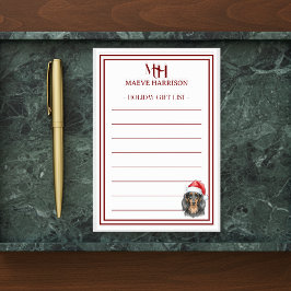 Anpassningsbar Monogram Dachshund Helgdag Gift Lis Post-it Block