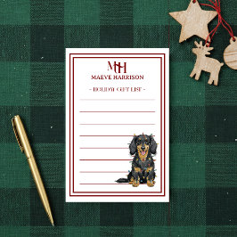 Anpassningsbar Monogram Dachshund Helgdag Gift Lis Post-it Block