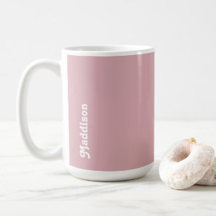 Anpassningsbar monogram, dammig rosa retrotypograf kaffemugg