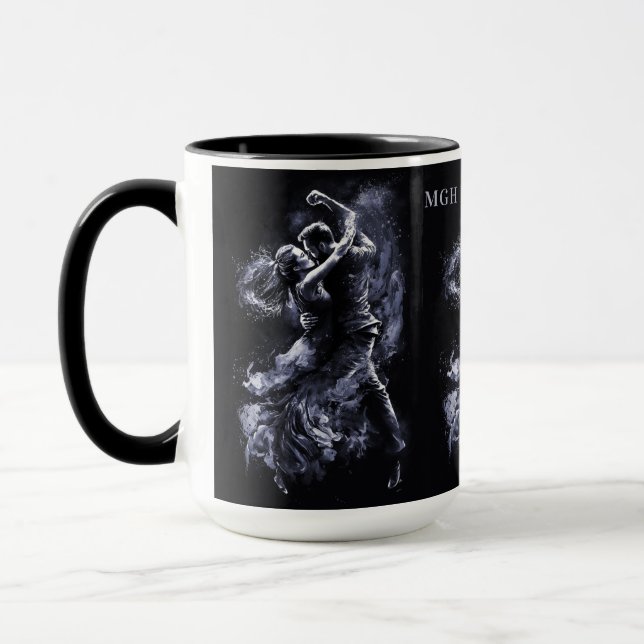 Anpassningsbar Monogram dansar par Mugg (Vänster)