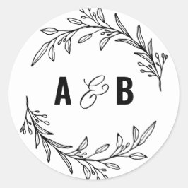 Anpassningsbar MONOGRAM-dekal Runt Klistermärke