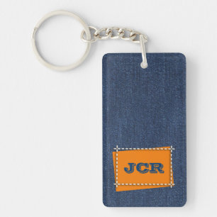 Anpassningsbar Monogram Denim Design Gift-tangentb