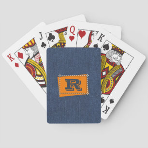 Anpassningsbar Monogram Denim Mönster Spel Kort