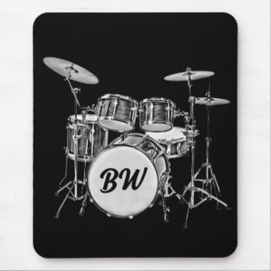 Anpassningsbar Monogram Drummer Drum Kit Musician Musmatta