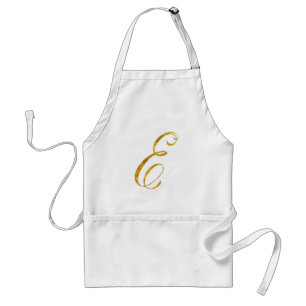Anpassningsbar Monogram E Faux Gold Foil Monogram  Förkläde
