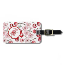 Anpassningsbar Monogram Elegant Cherry Blommar