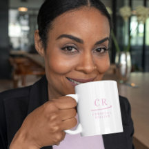 Anpassningsbar Monogram Elegant Minimal Rosa och V