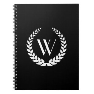 Anpassningsbar Monogram Elegant Office Anteckningsbok Med Spiral