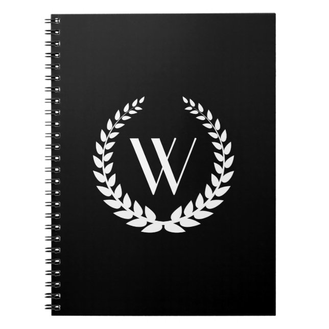 Anpassningsbar Monogram Elegant Office Anteckningsbok Med Spiral (Framsidan)