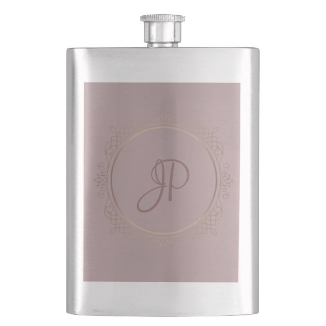Anpassningsbar Monogram Elegant Ro Guld Fickplunta (Framsidan)