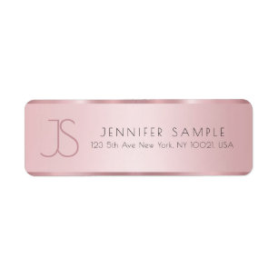 Anpassningsbar Monogram Elegant Ro Guld Returadres Returadress Etikett